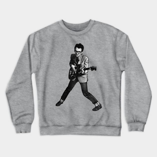 My Aim is True - Elvis Costello Vintage Portrait Crewneck Sweatshirt by Mr.FansArt